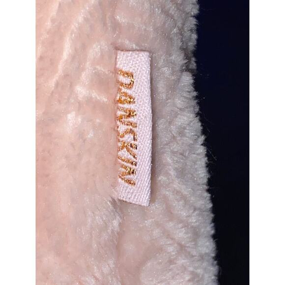 Danskin Pink Bathrobe Size L/XL Pink Fleecey Self tie belting Pockets Long Slv - Picture 2 of 9